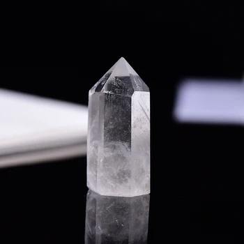 35-45mm Naravne Crystal Preglednost Quartz Točke Zdravilni Kamen Šesterokotne Prizme Obelisk Palico Obdelavo Kamna Doma Dekor