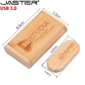JASTER USB 3.0 podpira laser / barvno tiskanje po meri LOGO prvotne lesene U disk 4GB/8GB/16GB/32GB/64GB/128GB USB flash diski