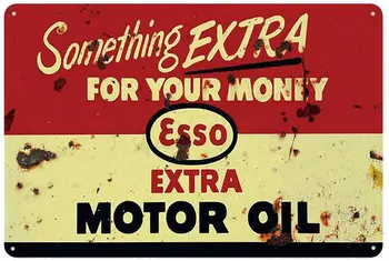 Od Esso Motorno Olje Stenski Dekor Potovanja Kovinski Tin Prijavite Palčni