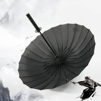 Ustvarjalne Dolg Ročaj Samuraji Meč Dežnik Japonski Ninja-kot Velika Veter, Sonce, Dež Naravnost Auto Odprt Dežnik Za Človeka