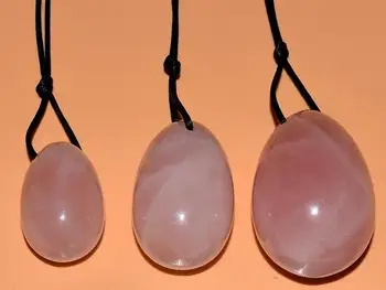3pcs/set Rose Quartz Crystal Jajca Z Vrvjo Yoni Jajca Masaža orodje Medeničnega Keglove Uresničevanje Vaginalne Zaostrovanja Žogo za Zdravje