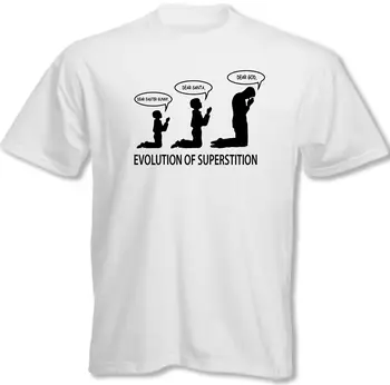 Vraževerje Evolution - Moški Smešno Ateist T-Shirt Ateizem
