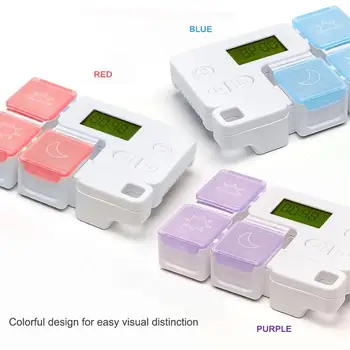 3 Mrežo In Priročno Pill Box Smart Opomnik Hermetično Medicine Razpršilnik Časovnik Budilka Tablete Organizator Tablete Drog Posodo