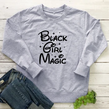 Black Magic Girl Bombaž Majica Priložnostne Ženske Z Dolgimi Rokavi Črne Živo Zadevo Enakosti Puloverji Ulične