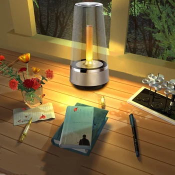 Bluetooth Zvočnik RX01 Sveča za ponovno Polnjenje Luč, Plamen LED utripajoča Lučka Ustvarjalno Vzdušje Svetlobe Zvočnik