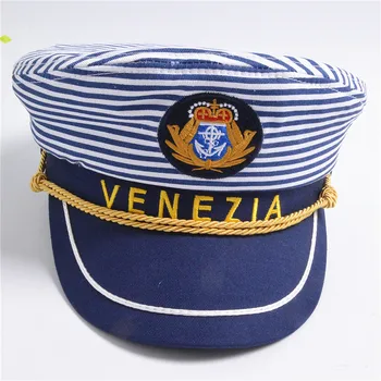 2020 stranka klobuk prugasta vojaške mornarice klobuk skp moda ravno mornar kapetan klobuk družino mornar skp kosti ženske moški tage kostumi