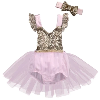 Bleščica Baby Obleko Dekle Moda Tiskanje Lepe Poletne Proti-vrat brez Rokavov Tutu Obleka Princess