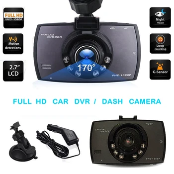 2.4 Palčni Dash Cam Avto DVR snemanje videa Visoke Ločljivosti Prometa Diktafon 1080P Ir Avto Kamera Nočna Vizija, Video Snemalnik