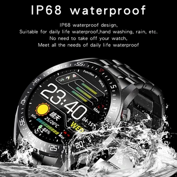 LIGE 2020 Neue Stahl Band Smart Uhr Männer Für Android, IOS, Telefon Herz Stopnja IP68 Wasserdichte Volle Touchscreen Luxus smartwatc