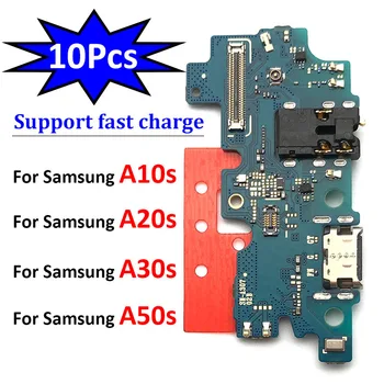 10Pcs Polnjenje prek kabla USB Port, Mic Mikrofon Dock Priključek Odbor Flex Kabel Za Samsung A10S A20S A30S A50S A107 A207 A307 A70s A12
