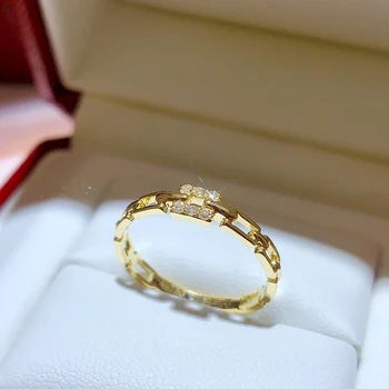 18k zlato diamant prstan Posla&Poročni Naravnih Pravi Diamant Prstan Nakit ima certifikat 003