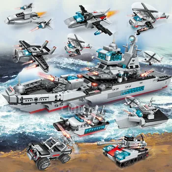 8 v 1 Vojne Ladje gradniki Ocean Cruiser Model Opeke Mesto Bojna Ustvarjalne Blokov, Igrače Za Otroke Božično Darilo