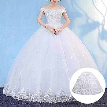 6 Obroče št Preje Velike Krilo Nevesta Poročni Poročno Obleko Podporo Petticoat Ženske Kopalke Krila Oblog