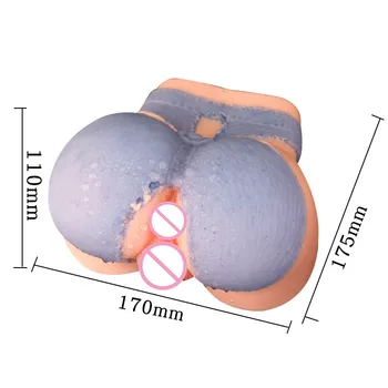 1.3-1.5 kg Silikonski Velika Rit 3D sex lutka umetna vagina Dvojno Kanalov Spolnih Igrač za Moške Moški masturbator Masturbirajo, za človeka