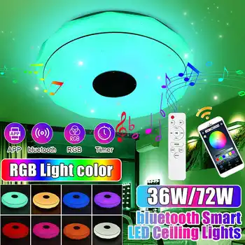 36W/72W Sodobne RGB LED Stropne Luči Domačo razsvetljavo APLIKACIJO bluetooth, Glasbo, Svetlobo, Spalnica Lučka Smart Stropna Svetilka+Daljinski upravljalnik