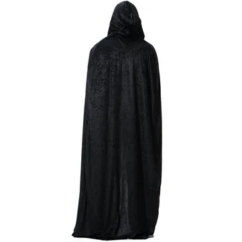 Nova Halloween Kostum Plašč Odraslih Moških Cosplay Duha Čarovnik Za Delovanje Stranke Ples Kostum Black Hooded Dolgo Ogrinjala