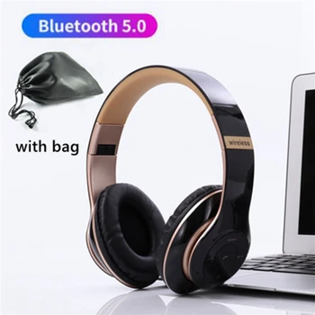 Moda Bluetooth Slušalke z Mikrofonom Noise Cancel Slušalke Z Vrečko za Shranjevanje Brezžičnega in Žičnega audifonos Telefon Glasbe Bas Čelade
