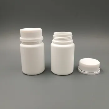 120pcs/veliko 50cc 50 ml HDPE bele prazne plastične tabletke steklenico z nedovoljenimi posegi dokaz Skp, prazne kapsule za steklenice z nedovoljenimi posegi očitno skp