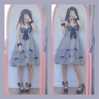 Japonski Goth Lolita Čevlji Dekle Visoke Pete 7.5 cm Temno Loli Punk Lok Cos Sladko Anime Dekle Čevlji Lolita Pu Usnje Sponke Kawaii