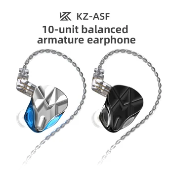 KZ ASF 10BA Uravnotežen Armature pogonska Enota HI-fi Slušalke Kovin V Uho Slušalke Monitor, Snemljiv 2PIN Kabel IEM C12 ZSX ZAX ASX