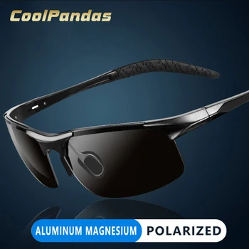 CoolPandas blagovne Znamke, Oblikovanje Aluminija, Magnezija Okvir Moških Polarizirana sončna Očala Goggle Športne Vožnje Očala Moški gafas de sol hombre