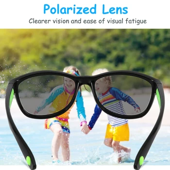 KDEAM TPEE Prilagodljiv Otroci Športna sončna Očala Polarizirana Očala za Junior Fantje Dekleta Starosti 3-10 KD2021