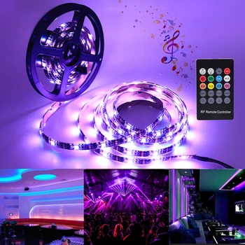 300 LED SMD 5050 RGB 5V Svetlobo 20 Tipko Daljinskega upravljalnika DIY Prilagodljiv Trak Spreminjanje Barve Razsvetljave Trakovi za TV Soba, Spalnica