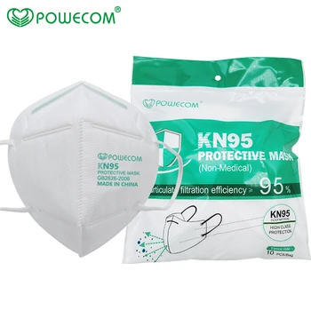 50PCS KN95 Masko Powecom Zaščitni Obraz Maska za Mehko in Udobno Respirator 95% Filter Usta Žarilna Masko