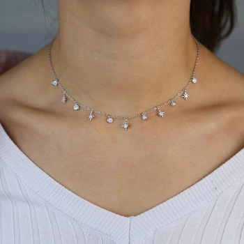 Spodbujanje cz star čar choker ogrlica zlata, srebrna barva 2020 nove vroče debelo trendovski nakit za ženske