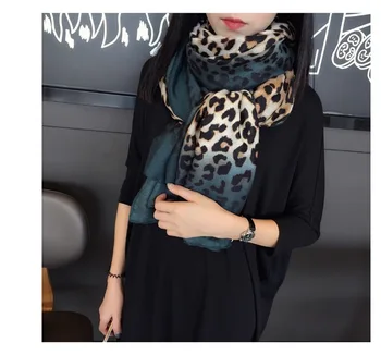 NOVA črnila leopard slog tiskanja hidžab šal priljubljena oblika pashmina moda Muslimanskih hijabs ženske rute in šali, pozimi zaviti 10pcs