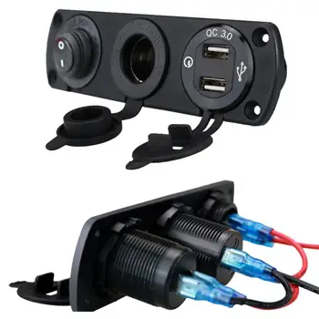 12V Dvojni Polnilnik USB Power Adapter za Avto Vtičnico Cigaretnega Vžigalnika Splitter Vtičnico LED +Digitalni Voltmeter Usb Avto Vtičnico