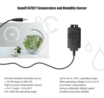 5PCS/Veliko Sonoff Senzor Si7021 Temperatura Vlažnost Senzor Sonda Visoka Natančnost Zaslon Senzor Modul za Sonoff TH10 Sonoff TH16