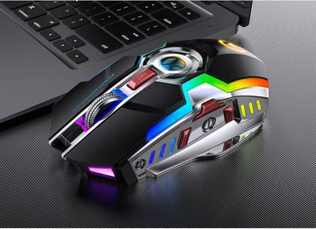 1600 DPI Brezžični USB Miši Gaming Miška RGB Barvni LED Backlit za ponovno Polnjenje Za Prenosni RAČUNALNIK A5 RGB Darkice Miško Za 2,4 G