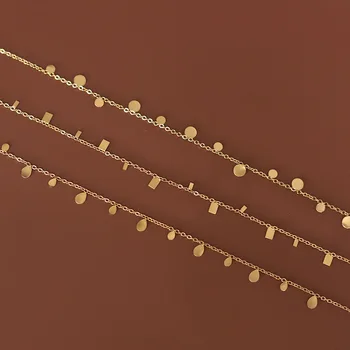 Čar Titana Jeklene Pločevine 18K Ogrlica za Ženske Preproste Geometrijske Verige Ogrlica Ženski Choker Pribor Razkošen Nakit Darilo