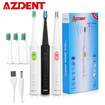 AZDENT Novo AZ-1 Sonic Pro Električna zobna ščetka za ponovno Polnjenje USB Charge 4 Kos Izmenljivimi Glavami Časovnik Zob Zobna Ščetka Nepremočljiva