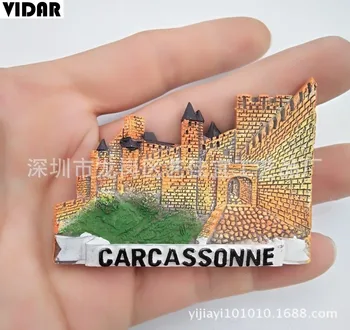 VIDAR Turističnih Spominkov Carcassonne France Grad Creative 3D Tri-dimenzionalni Smolo Hladilnik Magnet Ročno Darilo