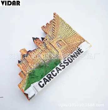 VIDAR Turističnih Spominkov Carcassonne France Grad Creative 3D Tri-dimenzionalni Smolo Hladilnik Magnet Ročno Darilo