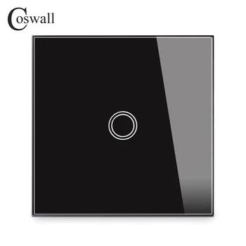 Coswall 1/2/3 Banda 1 Način On / Off Senzor na Dotik Stene Stikala za Luč EU/Rusija/Španija/UK Standard Kristalno Steklo Plošča AC 110-240V