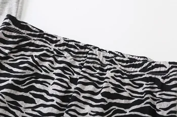 Nove ženske pajama določa z srčkan zebra tiskani bombaž moda vzročno pižame sladko siva barva izloča Simpson za ženske