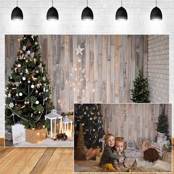 Božič Kulise za lesena Tla Fotografija Ozadje Družinsko Božično Drevo Decor Photocall Ozadju Foto Studio Rekviziti