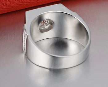Luksuzni Moški Prstan 2Ct Krog Cut Diamond Ring za Moške 925 Sterling Srebrni Prstan Platinum Pozlačen Nakit