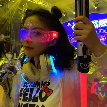 Moda LED Svetlobna Očala Futuristično Elektronski Ščitnik Očala sveti Očala Prop za noč Čarovnic Festival Uspešnosti