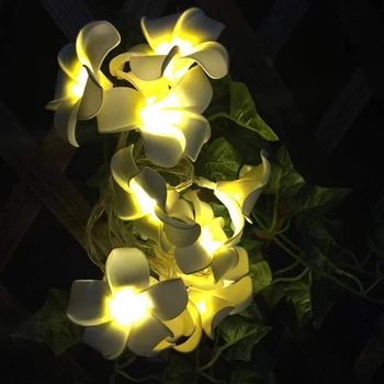 Ustvarjalne DIY frangipani Niz LED Luči cvetlični počitnice razsvetljavo Poroko Božični Dogodek Stranka Spalnica dekoracijo garland