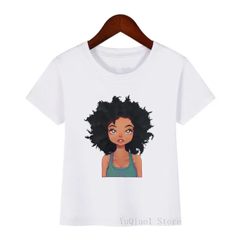 Ne dotikaj se moje lase Afriki črno dekle pismo print majica s kratkimi rokavi dekliška modi grafični tshirt poletje vrhovi za dekleta Melanin Poppin majica