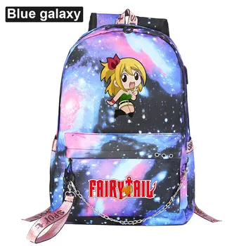 Nova Risanka Fairy Tail Natisne Fantje, Dekleta, Otroci, Šolska torba Ženske USB Verige Nahrbtnik Platno Moških Bagpack Packsack Bookbag