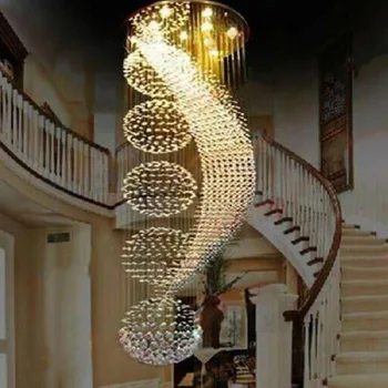 Velike, Sodobne Razsvetljave Velik Lestenec Doma Dekoracijo Kristalno Visi Svetilka Obesek Crystal LED Lestenci