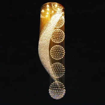 Velike, Sodobne Razsvetljave Velik Lestenec Doma Dekoracijo Kristalno Visi Svetilka Obesek Crystal LED Lestenci