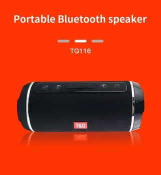Brezžični prenosni bluetooth zvočniki neprepustna za FM-radio soundbar stereo zvočnik music box stereo sistem zvočnikov TG116