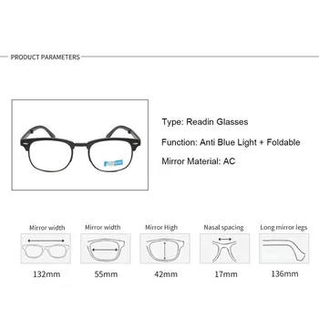 Ahora Ultralahkimi, Zložljiva Obravnavi Očala za Presbyopia Anti Modra Luč Prenosna Zložljiva Računalnik Očala +1.0 1.5 2.0 2.5 4