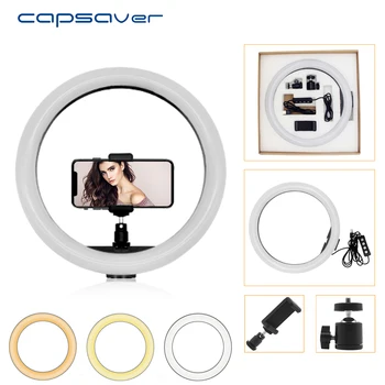 Capsaver 12 cm LED Obroč Svetlobe USB Obroč Lučka za Prenosni Foto Studio Okrogle Svetilke Zatemniti 2700/5500K za YouTube Ličila Svetlobe